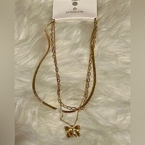 ☀️NEW☀️Women’s Elegant Gold-Tone Layered Butterfly Necklace